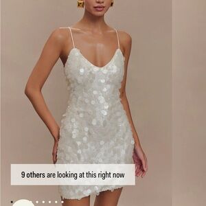 Meshki White Sequin Mini Dress